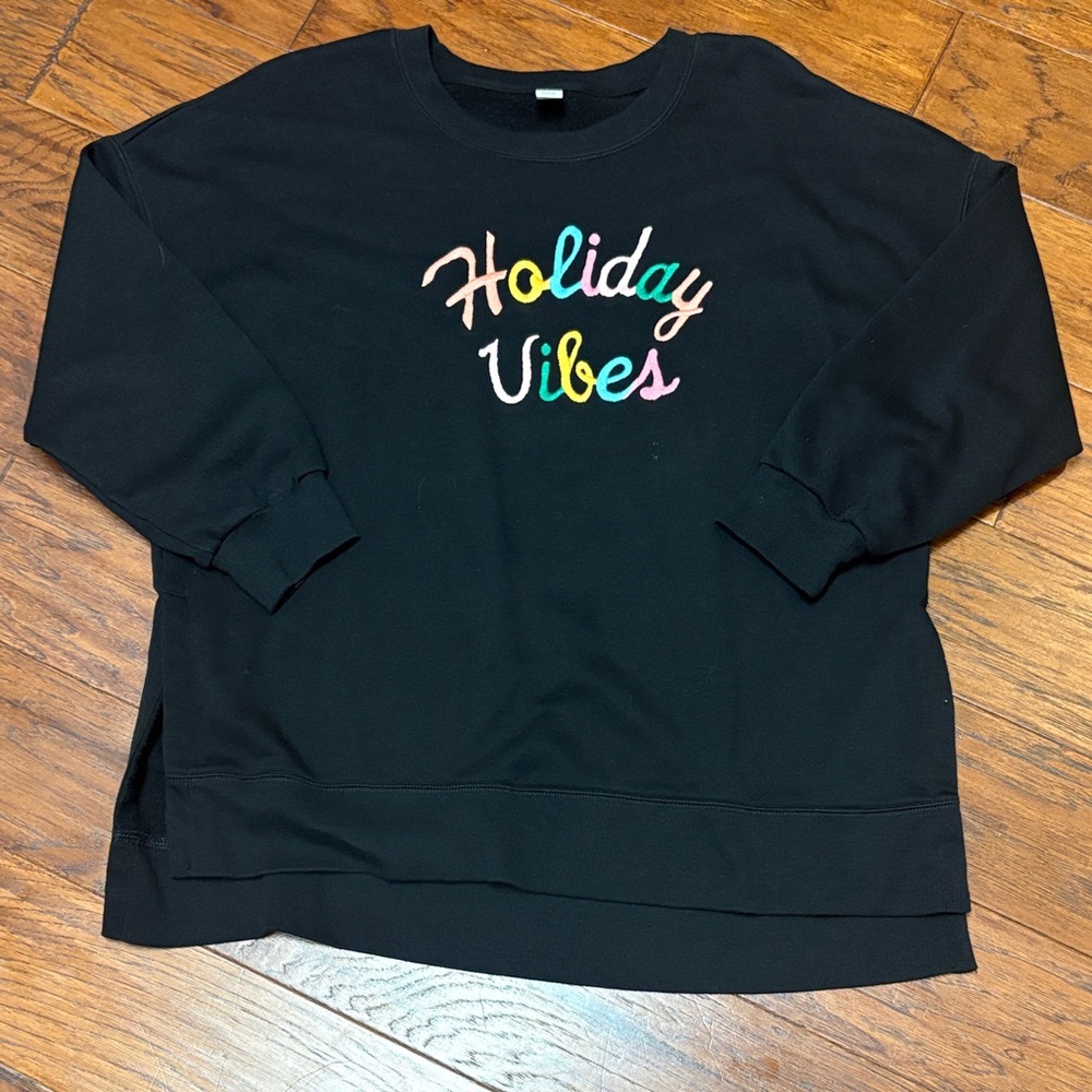 Old Navy “Holiday Vibes” tunic sweatshirt
